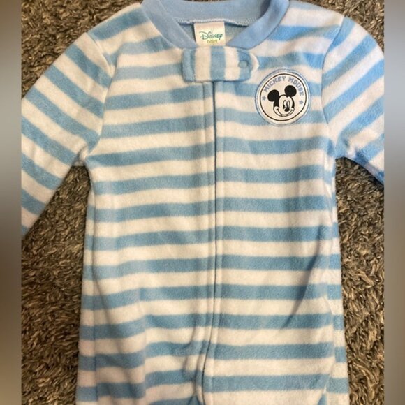 Disney baby Mickey Mouse footed fleece pajama sleepers 3-6 months - Picture 5 of 5